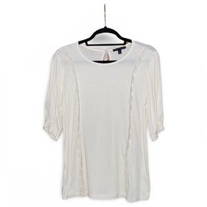 NWOT Como Black Sheer Blouse - Cream - Size L